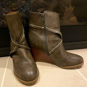 Army green booty boots!